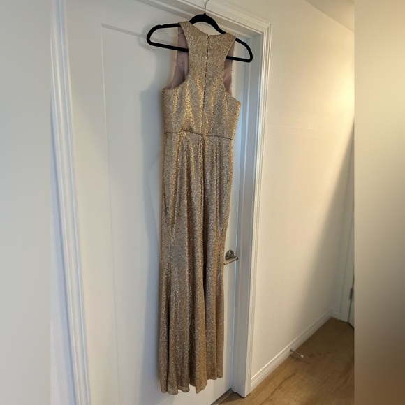 Bari Jay Gold Dress Size 8 - Picture 5 of 6
